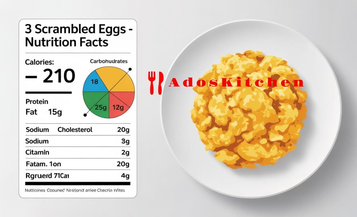 how many calories in 3 scrambled eggs with detailed nutrition facts and macros chart